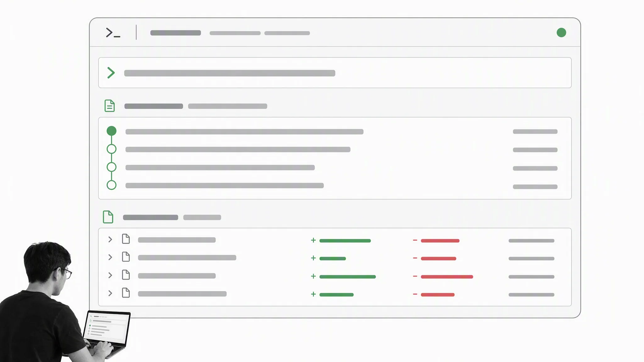 A terminal coding session showing a planned change list before any edit is applied