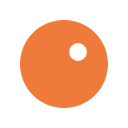 The same orange logo emoji with the white box removed on a dark theme