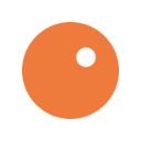 A round orange logo emoji with its white box still showing on a dark theme